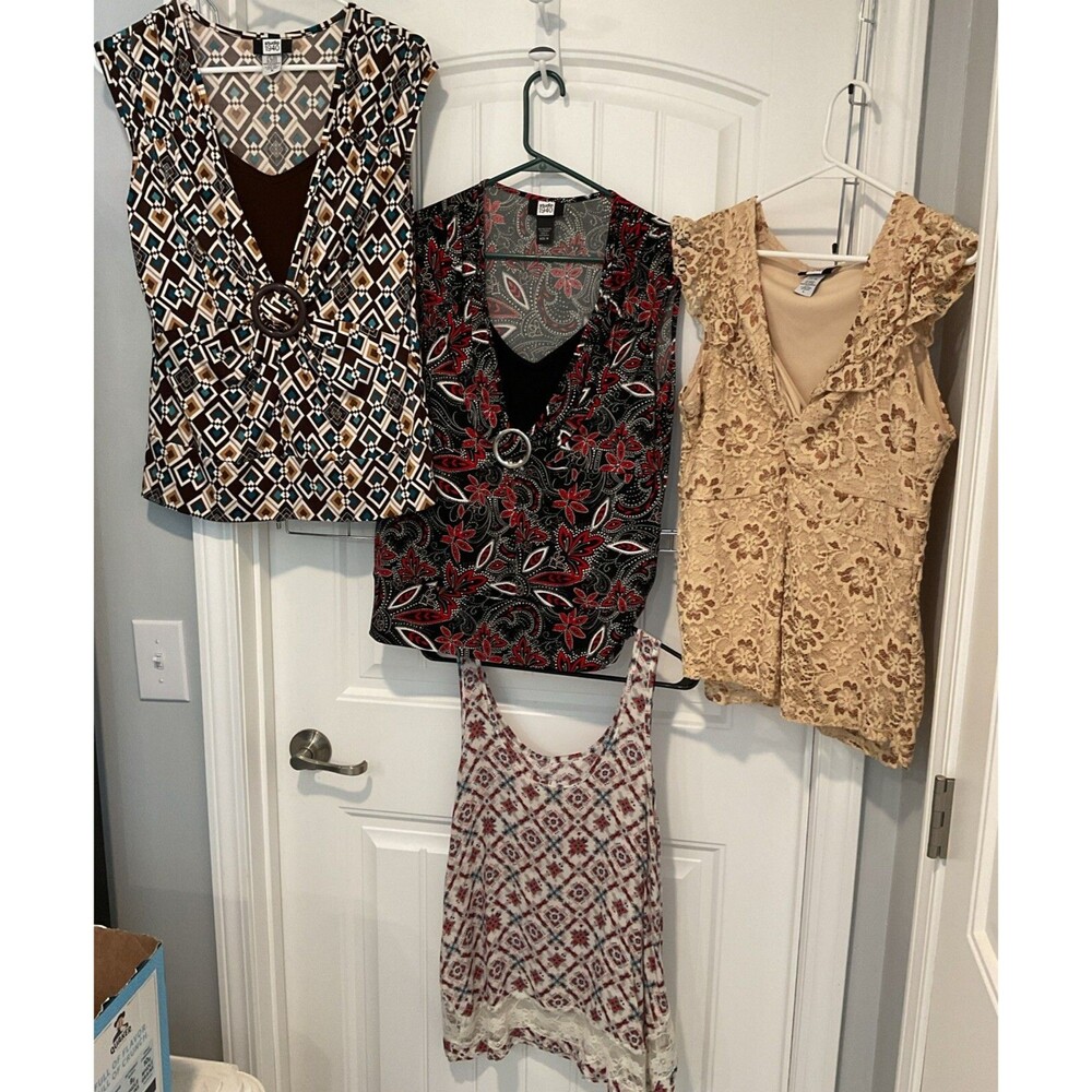 EUC Studio 1940 & Mudd Women Multicolor/Print Sleeveless Dress Top Lot Of 4 M/L